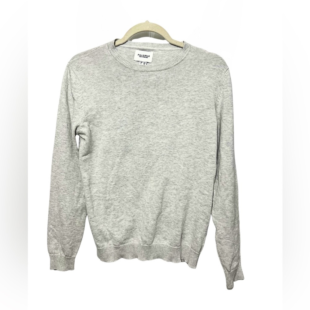 Pull & Bear Light Gray Crewneck Sweater – Unisex Casual Knit